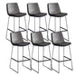 Modern Upholstered Low Back Armless Bar Stools with Metal Base Gray 6 Piece Set Bar Stool(30"H) Clearhalo 'Bar Furniture' 'Bar Stools' 'bar_stools' 'furn' 'furn_bar_stools' 'Furniture' 'Kitchen & Dining Furniture' 7637017