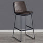 Modern Upholstered Low Back Armless Bar Stools with Metal Base Brown 1 Piece Bar Stool(30"H) Clearhalo 'Bar Furniture' 'Bar Stools' 'bar_stools' 'furn' 'furn_bar_stools' 'Furniture' 'Kitchen & Dining Furniture' 7637019