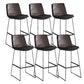 Modern Upholstered Low Back Armless Bar Stools with Metal Base Brown 6 Piece Set Bar Stool(30"H) Clearhalo 'Bar Furniture' 'Bar Stools' 'bar_stools' 'furn' 'furn_bar_stools' 'Furniture' 'Kitchen & Dining Furniture' 7637022