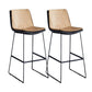 Modern Upholstered Low Back Armless Bar Stools with Metal Base Yellow 2 Piece Set Bar Stool(30"H) Clearhalo 'Bar Furniture' 'Bar Stools' 'bar_stools' 'furn' 'furn_bar_stools' 'Furniture' 'Kitchen & Dining Furniture' 7637025
