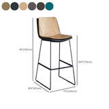 Modern Upholstered Low Back Armless Bar Stools with Metal Base Clearhalo 'Bar Furniture' 'Bar Stools' 'bar_stools' 'furn' 'furn_bar_stools' 'Furniture' 'Kitchen & Dining Furniture' 7637030