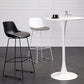 Contemporary Upholstered Backrest Armless Bar Stools with Metal Base