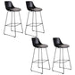 Contemporary Upholstered Backrest Armless Bar Stools with Metal Base