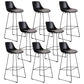 Contemporary Upholstered Backrest Armless Bar Stools with Metal Base