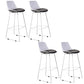 Contemporary Upholstered Backrest Armless Bar Stools with Metal Base