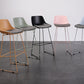 Contemporary Upholstered Backrest Armless Bar Stools with Metal Base