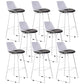 Contemporary Upholstered Backrest Armless Bar Stools with Metal Base