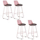 Contemporary Upholstered Backrest Armless Bar Stools with Metal Base