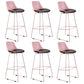 Contemporary Upholstered Backrest Armless Bar Stools with Metal Base