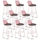 Contemporary Upholstered Backrest Armless Bar Stools with Metal Base