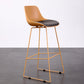 Contemporary Upholstered Backrest Armless Bar Stools with Metal Base