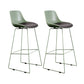 Contemporary Upholstered Backrest Armless Bar Stools with Metal Base