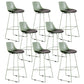 Contemporary Upholstered Backrest Armless Bar Stools with Metal Base