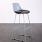Contemporary Upholstered Backrest Armless Bar Stools with Metal Base