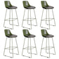 Contemporary Upholstered Backrest Armless Bar Stools with Metal Base