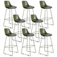 Contemporary Upholstered Backrest Armless Bar Stools with Metal Base
