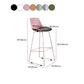 Contemporary Upholstered Backrest Armless Bar Stools with Metal Base