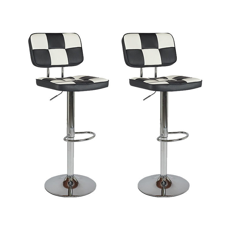 Modern Style Adjustable Backrest Counter High Stool with Leather Cushion