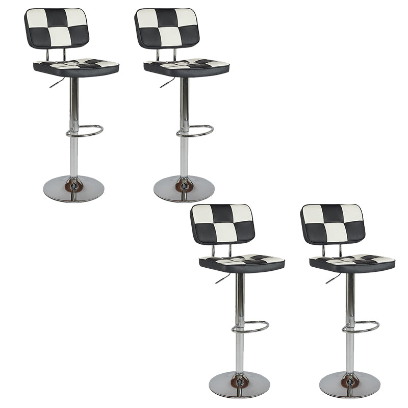 Modern Style Adjustable Backrest Counter High Stool with Leather Cushion