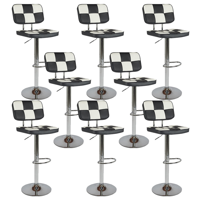 Modern Style Adjustable Backrest Counter High Stool with Leather Cushion