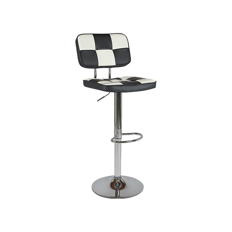 Modern Style Adjustable Backrest Counter High Stool with Leather Cushion