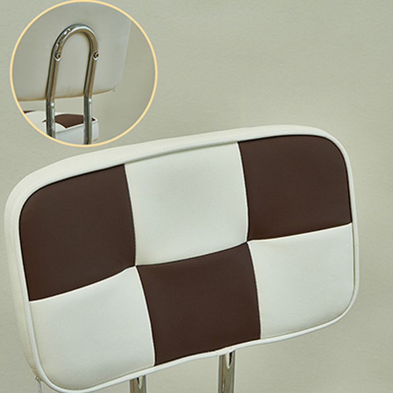 Modern Style Adjustable Backrest Counter High Stool with Leather Cushion