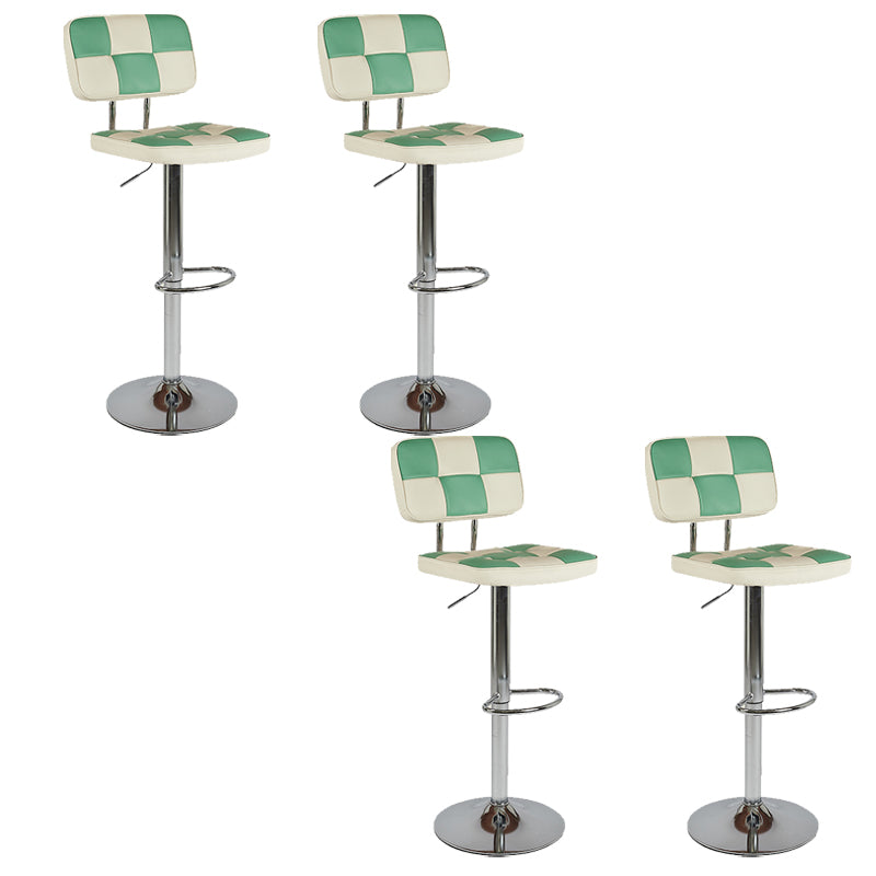 Modern Style Adjustable Backrest Counter High Stool with Leather Cushion