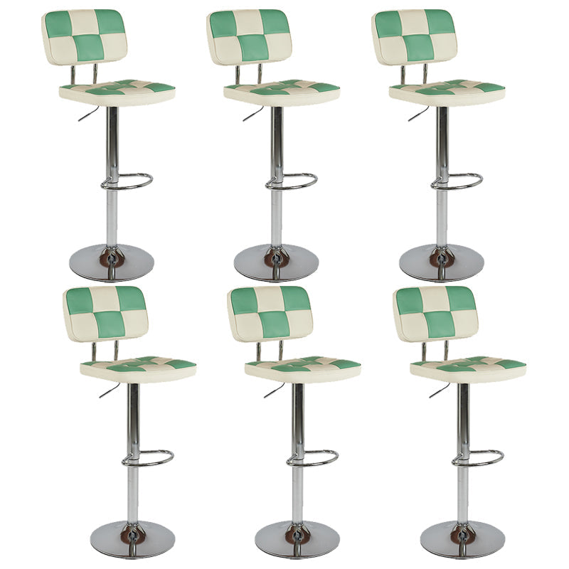 Modern Style Adjustable Backrest Counter High Stool with Leather Cushion