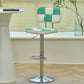 Modern Style Adjustable Backrest Counter High Stool with Leather Cushion