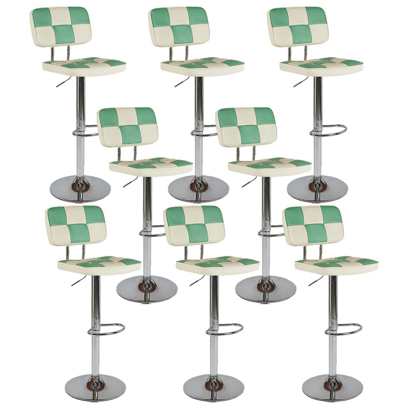 Modern Style Adjustable Backrest Counter High Stool with Leather Cushion