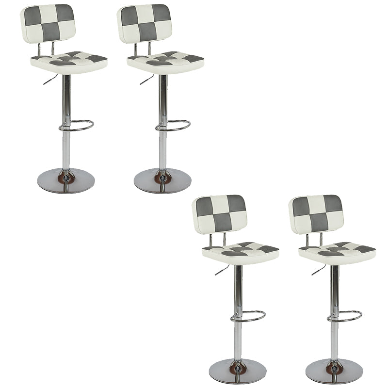 Modern Style Adjustable Backrest Counter High Stool with Leather Cushion