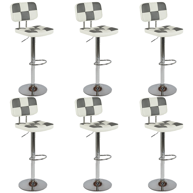 Modern Style Adjustable Backrest Counter High Stool with Leather Cushion