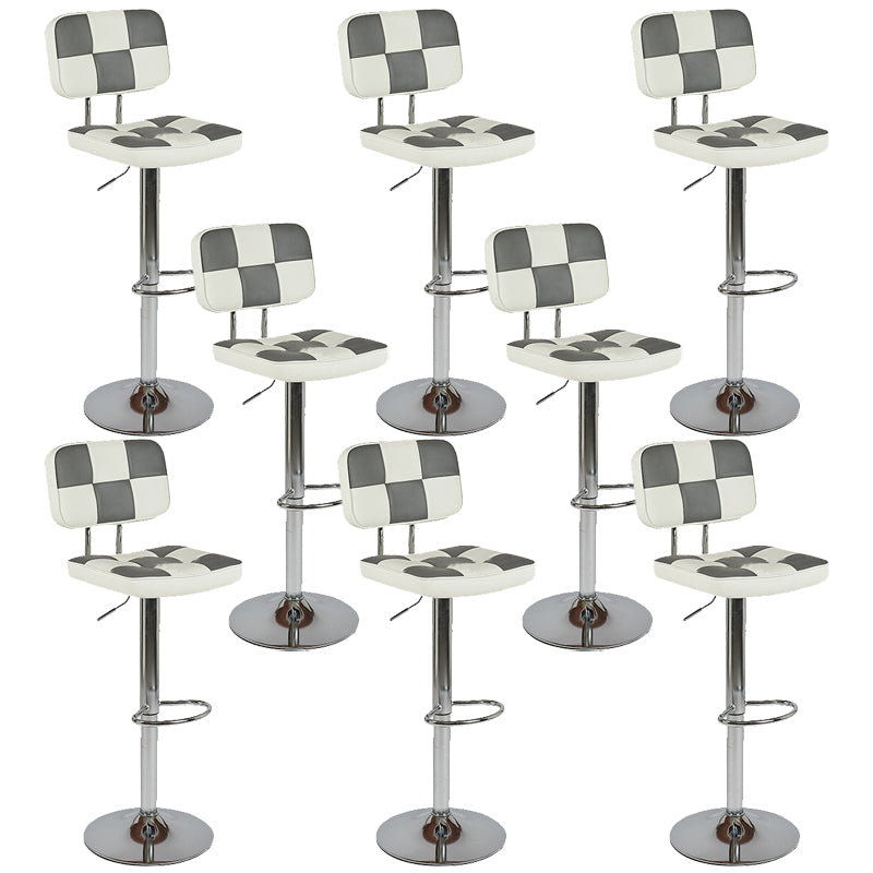 Modern Style Adjustable Backrest Counter High Stool with Leather Cushion