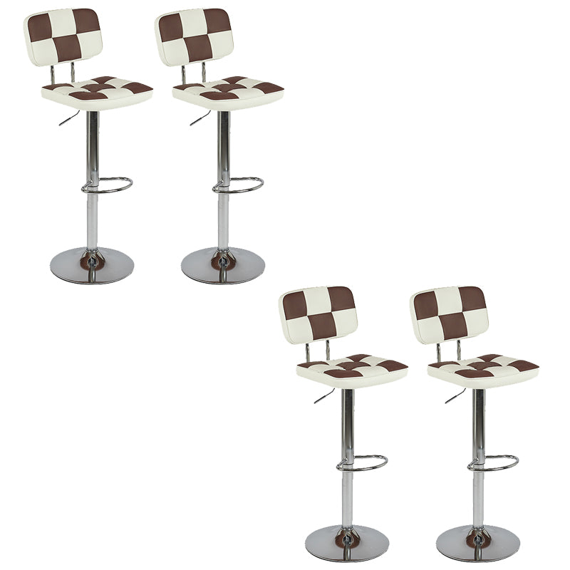 Modern Style Adjustable Backrest Counter High Stool with Leather Cushion