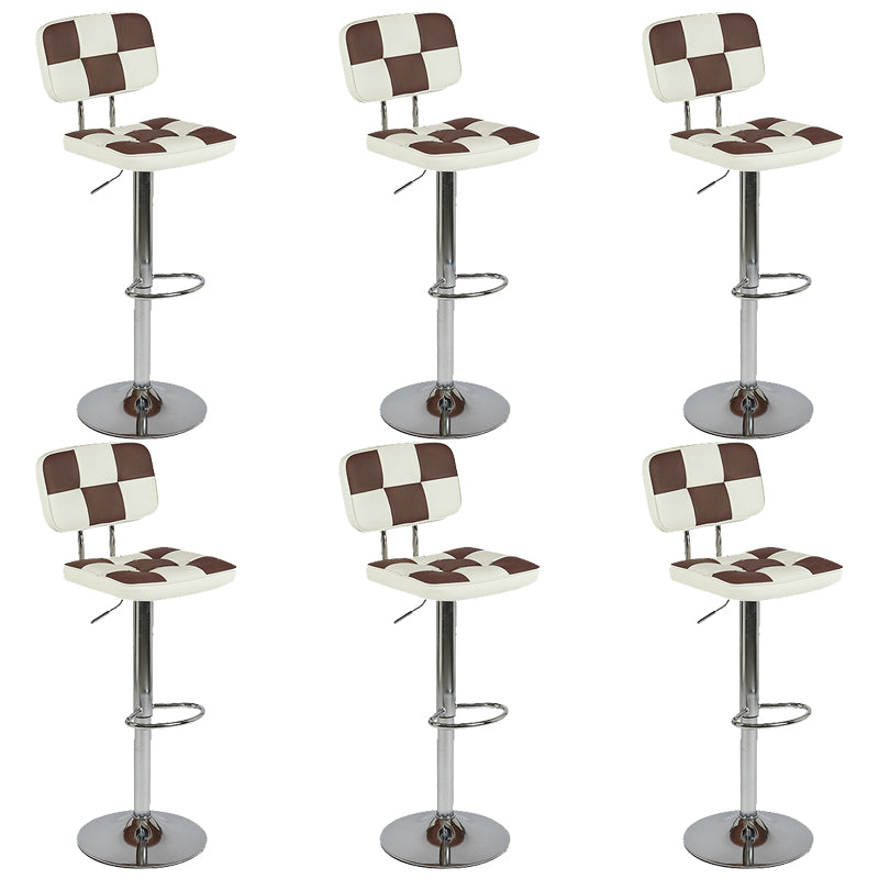 Modern Style Adjustable Backrest Counter High Stool with Leather Cushion