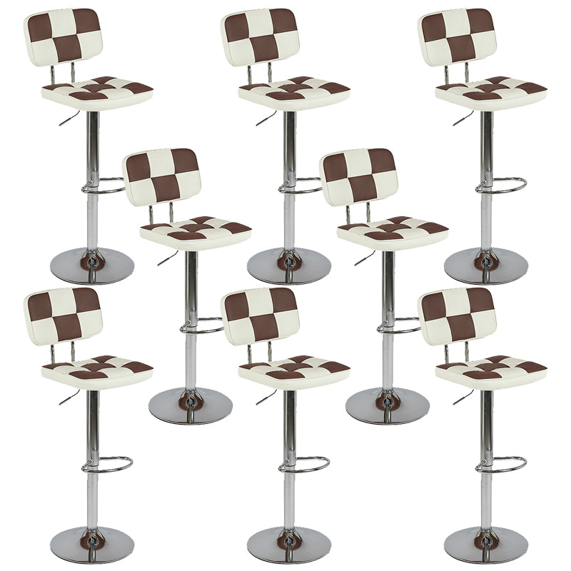 Modern Style Adjustable Backrest Counter High Stool with Leather Cushion