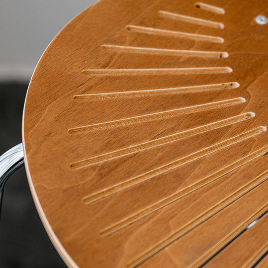 Contatore di legno da 45 "contemporanei sgabello con banco di legno con base metallica