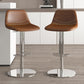 Contemporary Adjustable Backrest Counter High Stool with Leather Cushion