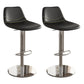 Contemporary Adjustable Backrest Counter High Stool with Leather Cushion