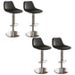 Contemporary Adjustable Backrest Counter High Stool with Leather Cushion