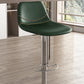 Contemporary Adjustable Backrest Counter High Stool with Leather Cushion