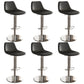 Contemporary Adjustable Backrest Counter High Stool with Leather Cushion