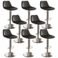Contemporary Adjustable Backrest Counter High Stool with Leather Cushion
