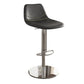 Contemporary Adjustable Backrest Counter High Stool with Leather Cushion