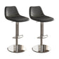 Contemporary Adjustable Backrest Counter High Stool with Leather Cushion