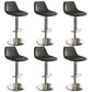 Contemporary Adjustable Backrest Counter High Stool with Leather Cushion