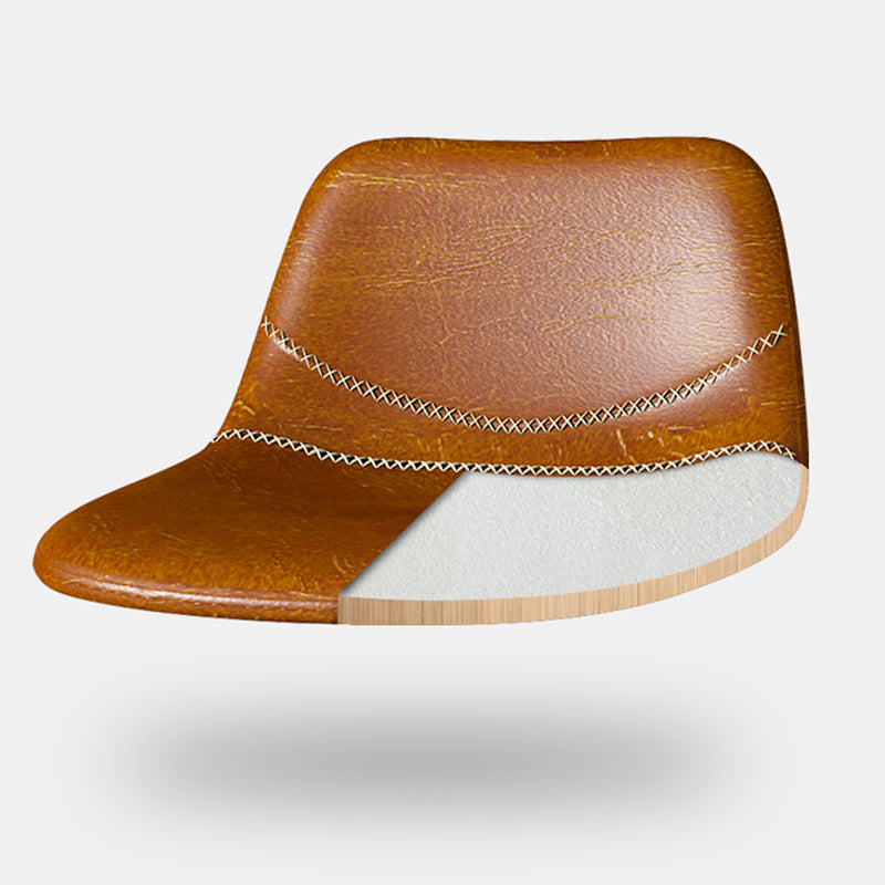 Contemporary Adjustable Backrest Counter High Stool with Leather Cushion