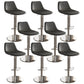 Contemporary Adjustable Backrest Counter High Stool with Leather Cushion