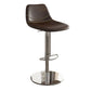 Contemporary Adjustable Backrest Counter High Stool with Leather Cushion