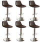Contemporary Adjustable Backrest Counter High Stool with Leather Cushion